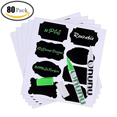 Ohuhu 80 PCS Pizarra Reutilizable Etiquetas de PRIMA 2 Borrable L quido Tiza Marcadores para los Tarros Despensas reviews Ohuhu 80 PCS Pizarra Reutilizable Etiquetas de PRIMA 2 Borrable L quido Tiza Marcadores para los Tarros Despensas