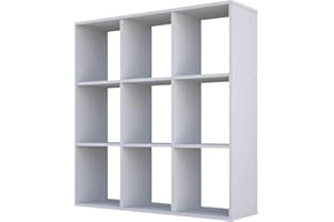 Polini Home Separador de ambientes Estante para Libros Blanco 9 Compartimentos, 1694.9