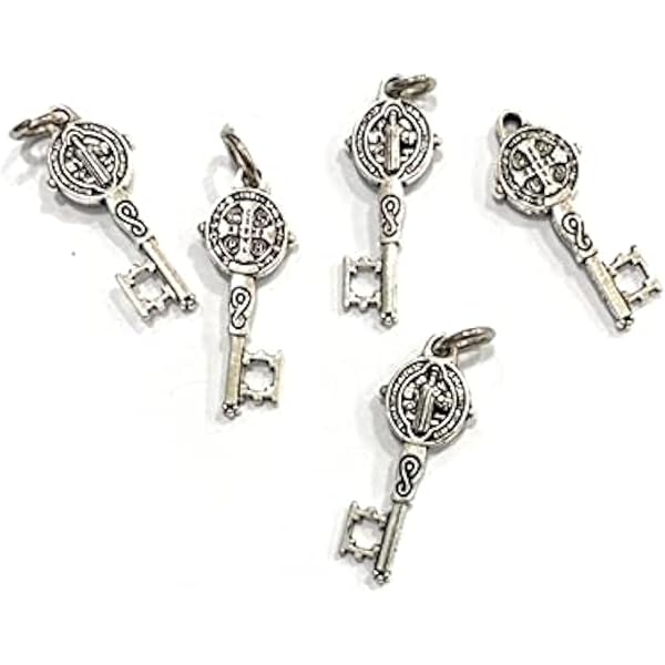 Medaglia Chiave Di San Benedetto - Argento, Misura 5cm Con Anello