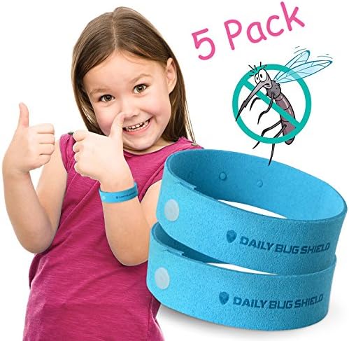 Mosquito Repellent Bracelets, All Natural, Deet Free, for Outdoor Travel and Indoor Protection, for Adults and Children, 5 Pack, Apriller