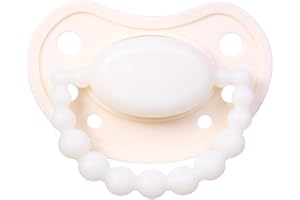 LUU – Smoczek 6+ mc-y – Smoczek dla Niemowląt z Medycznego Silikonu, Wspiera Prawidłowy Rozwój Jamy Ustnej i Zębów, Przyjazny Karmieniu Piersią, bez BPA – American Cream Glow Świecący w Ciemności