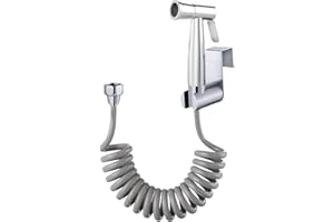 DQZSY Bidet Stainless Steel Hand Shower, Muslim Stainless Steel Shower, Baby Cloth Diaper Spray Set with Spring Hose, Wall Mount