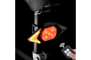 Bike Turn Light with Wireless Remote Control, LULUWA Bicycle Taillight Rear Lights with Turning Signal for Cycling with 5 Light Modes Back Safety Warning Strobe Light
