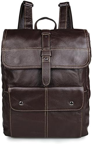 Hermiona Good Shape Genuine Leather Men's Hiking Backpack Big Capacity Travel Bag