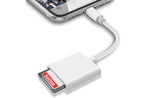 Azuxreza Lector de tarjetas SD para teléfono, adaptador de lector de tarjetas para 13/12/11/X/XS/XR/8/7 Pad, compatible con iOS 9-15 después, Plug and Play