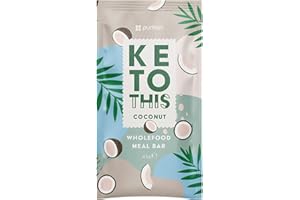 Purition Wholefood Meal Bars Coconut Flavour 12 Pack | Vegan & Keto Friendly | No Added Sugar | Premium Low Carb High Fat Keto Meal Bars with Only Natural Ingredients