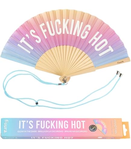 JUKOTA Eventail Putain De Chaleur,eventail,eventail Fisura,Grand éventail Pliable "I'm Hot". Éventail Original Avec Grand Message Éventail Pliable En Bambou,hand Held Fan,éventail Pliant