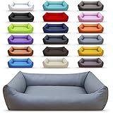 Hundebett Hundekissen Hundekorb edel Kunstleder Canis Premium Grau XL 130x95cm