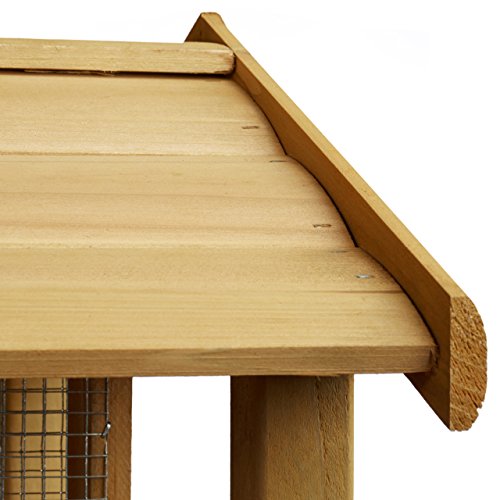 Relaxdays Vogelhaus mit Ständer, Aus Holz, Unbehandelt, Stehend, Vogelfutterhaus Bausatz, HBT: 117 x 50 x 50 cm, braun - 4