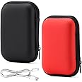 Reccisokz 2 Pieces Hard Drive Case, 4.5 Inch power bank case, Shockproof And Waterproof Hard Drive Bag, Multi-Function Storage Carrying Universal Travel Case For Small Electronics And Accessories