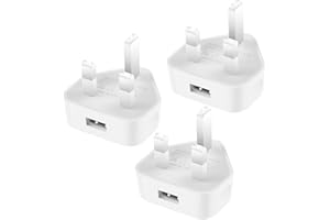 Security-01 3-Pack USB Charger Plug, 5V 1A 5W AC to DC Power Supply Adapter, compatible with IP camera, Tablets, MP3 players, E-Readers, Smartphones, Power tools and more, White