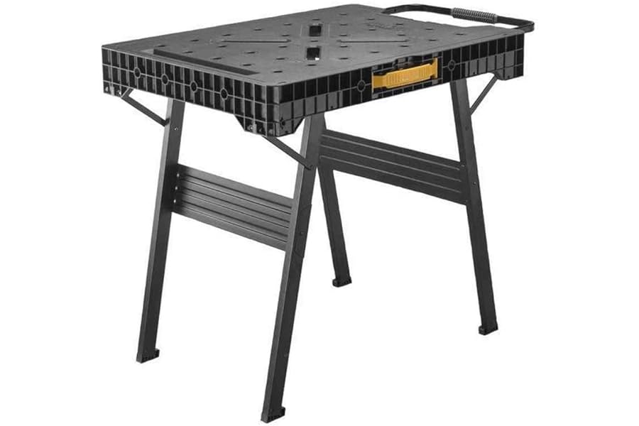 STANLEY FATMAX Express Folding Workbench - Portable Work Surface With 450kg Large Load Capacity, Clamp Compatible, FMST1-75672, Black
