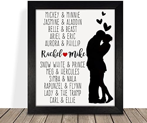 Personalised Presents Gifts For Husband Wife Him Her Girlfriend Boyfriend Wedding Anniversary Birthday Christmas Xmas Valentines Day Disney Love Couples Framed Prints Posters Romantic Love Idea