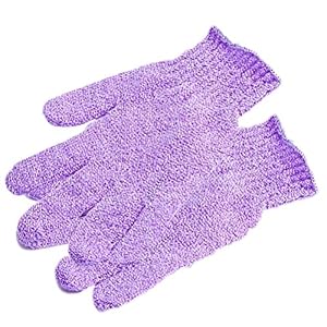 ULTNICE 2pcs Shower Gloves Exfoliating Mitt Body Exfoliator Brush Nylon Bath Gloves for Men Women Kids