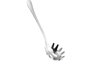 Healvian Pinza per pasta in acciaio inox, per spaghetti, in acciaio inox, con denti, per spaghetti, per pasta, ravioli