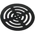 Black Cast Round Drain Grate Gully Grid Cover - 6” 150mm x 10mm