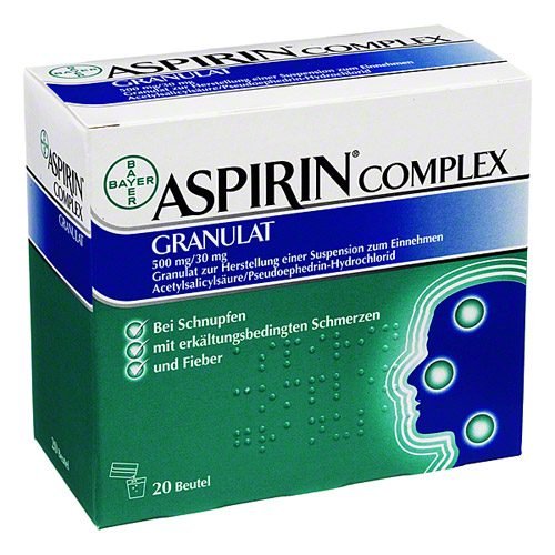 ASPIRIN COMPLEX Btl.m.Gran.z.Herst.e.Susp.z.Einn. 20 St Granulat zur Herstellung einer Suspension zum Einnehmen