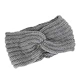 Neu Warme Kreuz Häkelarbeit Gestrickt Stirnband Damen Haarband, LEEDY Mädchen Wolle Einfarbig Retro Verdrehen Gehörschutz Hut Kopfband Headband Stirnbänder Kopfbedeckung