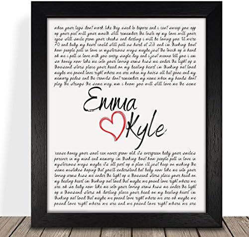 Personalised Presents Gifts For Him Her Husband Wife Couples Boyfriend Girlfriend First Wedding Anniversary Valentines Day Christmas Ed Sheeran Thinking Out Loud Framed Prints Posters Decor