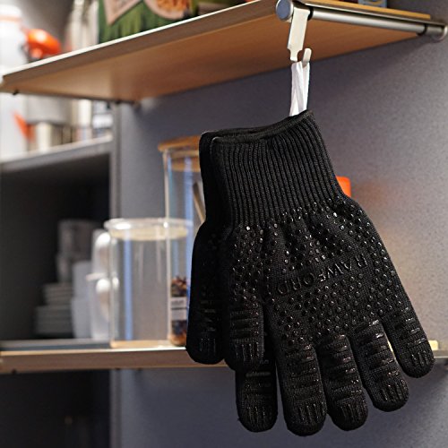 Premium Ofenhandschuhe (2er Set) bis zu 500 °C – Kühler und angenehmer Schutz vor Hitze – EN407 Beglaubigte Grillhandschuhe – Extra lange Topfhandschuhe für extreme Sicherheit - 5