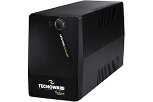 TECNOWARE POWER SYSTEMS Tecnoware UPS 1100VA pour PC/Modem, pas pour Gaming/Console, onduleur ERA PLUS, 2 prises Schuko, logiciel, protection contre coupures et surtensions pour PC, modem, vidéosurveillance, caisse, NAS, POS