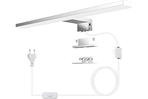 Azhien Lampa łazienkowa LED na lustro 10 W, neutralna biel, 4000 K, 820 lm, lampa ścienna, lustro z wtyczką, montaż 3 w 1, 40 cm, IP44, lampa łazienkowa z lustrem, 230 V, 400 mm