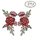 Produktbild Makone Rose Blume Stickerei Aufnäher Bügelbild Aufbügler Sew on patch badge bag hat jeans dress (2 Stück)