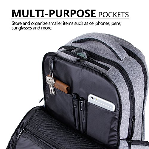 Lifewit Laptoprucksack Notebook Rucksack 15,6 Zoll Gepolstert Multifunktional Business Daypack Backpack Laptoptasche Schulrucksack Wasserabweisend Grau - 5