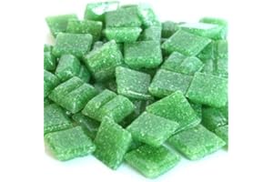 HOBBY ISLAND MOSAICS 200 - 203 Matte Grass Green Vitreous Glass Mosaic 10mm Tiles A23