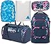 Produktbild satch pack Awesome Blossom 5er Set Rucksack, Sporttasche, Schlamperbox, Stylerbox & Regencape Blau