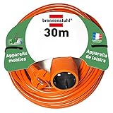 alargador 30 metros  Brennenstuhl 1162301 - Alargador de cable eléctrico (H03VVH2-F, 2 x 1,5, 30 m), color naranja