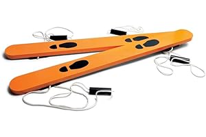 BS Toys Ski De Fond - Entraînement De L'Équilibre pour Enfants Et Adultes - Ensemble De Skis en Bois pour Une Marche Coordonnée - Amusant À L'Intérieur Et À L'Extérieur - A Partir De 3 Ans - Marron