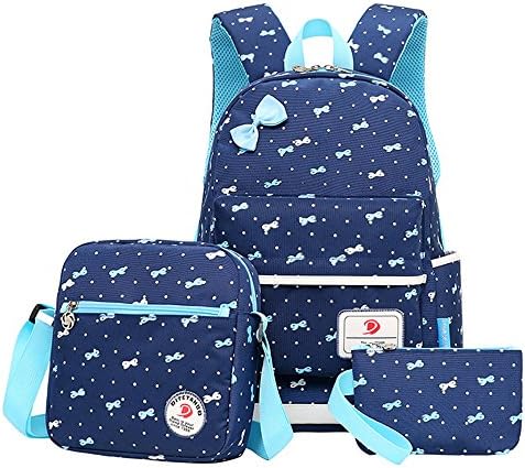 Ivystore Bright Color Polka Dot 3pcs Kids Shoulder Book Bag School Backpack Handbag Purse Girls Teen