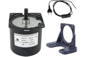 CHANCS Getriebemotor Synchron 60KTYZ 220V AC 10r/min Exzenterwelle Untersetzungsmotor Universelle Montage und EU/UK Schalter Stecker Kabel
