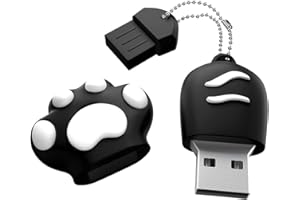 DONWEI Chiavetta USB,64GB Pen Drive USB 2.0,Mini Flash Drive Adorabile,USB Stick ad Alta Capacità,Creativo Penna USB Con Zampa di Gatto,Memory Stick-Nero