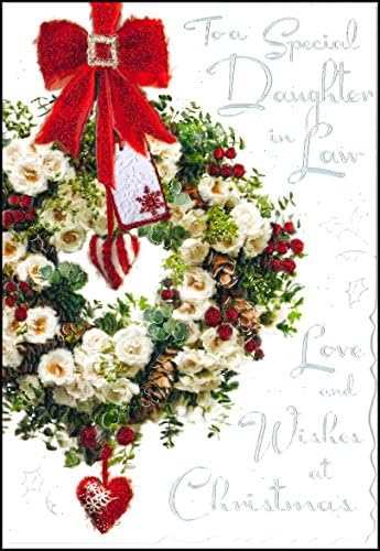 JONNY JAVELIN 'TO A SPECIAL DAUGHTER IN LAW ' DELUXE EMBOSSED CHRISTMAS CARD - X160076