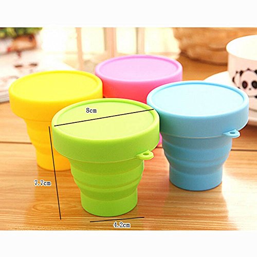 Neu Versenkbar Teleskop Faltende Tasse Zahnputzbecher für Reisen Sport Camping Wandern Gelb - 4