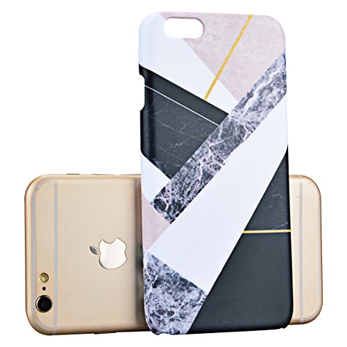 iPhone 6S Case, iPhone 6 Case, GrandEver Hard PC Marble Case for Apple iPhone 6S 6 High Quality Plastic Back Cover Stitching Color Pattern Design Flexible Nice Back Case Rigid Protective Shell for Apple iPhone 6S/iPhone 6 (4.7