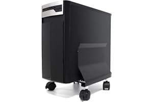 PHOENIX TECHNOLOGIES Phoenix Soporte para ordenador CPU con Ruedas, Acero, Freno anti desplazamiento, Color Negro