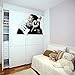 Banksy Vinyl Wall Decal Monkey With Headphones / Chimp Listening to the Music in Earphones / Street Graffiti Art Sticker + Free Decal Gift! (160x111 cm)