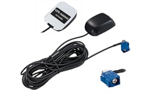 Vecys Antenna GPS Fakra 1575,42 MHz Adattatore Fakra C Ad Angolo Retto con 3 m GPS per Auto Antenna Fakra Base Magnetica per Veicoli a Motore Sistema di Navigazione GPS Ricevitore GPS per Auto DVR