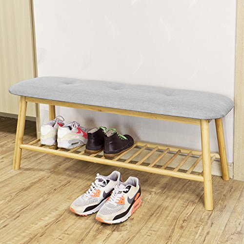 SoBuy® Schuhbank, Bettbank, Sitzbank, Schuhregal, Badregal, FSR24-HG - 8