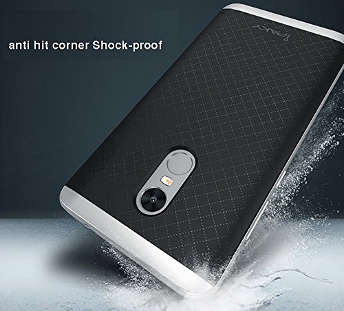 Xiaomi Redmi Note 4 Funda  Ipaky Protecci  n interna TPU Flexible  Ultra Resistente  Marco Exterior R  gido PC efecto Metal  Anti Golpes  Carcasa H  brida Bumper Redmi Note 4 - Plata