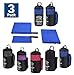 Produktbild MENTALIZE® Fitness Microfaser Handtücher | 3er Mikrofaser Handtuchset | Badehandtuch | XXL Strandtuch | Reißverschluss-Tasche (Royalblau - Black, 3er Set 140x70;100x50 ;40x40cm)