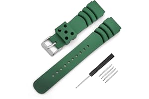 NARAKO Black Silicone Rubber Curved Line Watch Band 20mm 22mm Fit for Seiko Watches Replacement Divers Model Sport Watch Strap