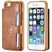 Produktbild NewTH iPhone 5/5S/SE Hüllen Neu Geldbörse Flip Portemonnaie aus Leder mit Ständer Feature Card Slots Cover für Apple iphone 5/5S/SE