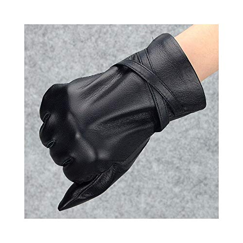 examen Gants en cuir Ladies Thin/Plus Velvet Warm Gants en cuir Gants, Gants BBQ, gants de travail, (Color : Thin section, Size : L)