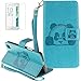Produktbild Sony Xperia X Performance Dual F8132(2016) Neu Design Hülle mit Panzerglas,ISENPENK Original Flip Bookstyle Cover Wasserdicht Shockproof Anti Slip Protection Stoßfest Leather Case mit Standfunktion,3D Panda Muster Pattern Wallet Case mit Intern Karte Schlitz,Outdoor Stoßdämpfend Magnetic Closure Handygürtel Wallet Tasche Schutzhülle Leathertasche für Sony Xperia X Performance Dual F8132(2016) 5.0Zoll-[blau]+Panzerglas/Schutzfoile/Scutzglas