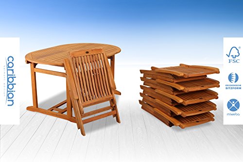 Sitzgruppe Belmont Gartenset Sitzgarnitur 6 Personen Holz Gartenmöbel Gartengarnitur Tisch - 2