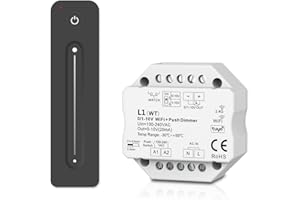 YSRSAI Bezprzewodowy pilot zdalnego sterowania WiFi Tuya 0/1-10 V LED ściemniacz + pilot zdalnego sterowania 2,4 G RF Touch Dimm. Działa z ściemnianym napędem LED 0-10 V